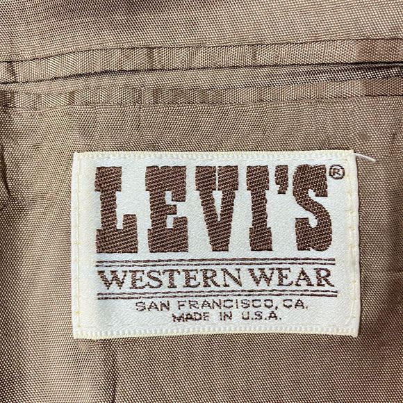 Levis Vintage Western Wear Tweed Wool Elbow Patch Jacket Sports Coat Sz 40R - Picture 13 of 16
